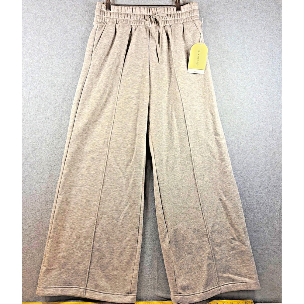 Blogilates Women's Gray Wide-Leg Sweatpants High Rise Pockets - Size S